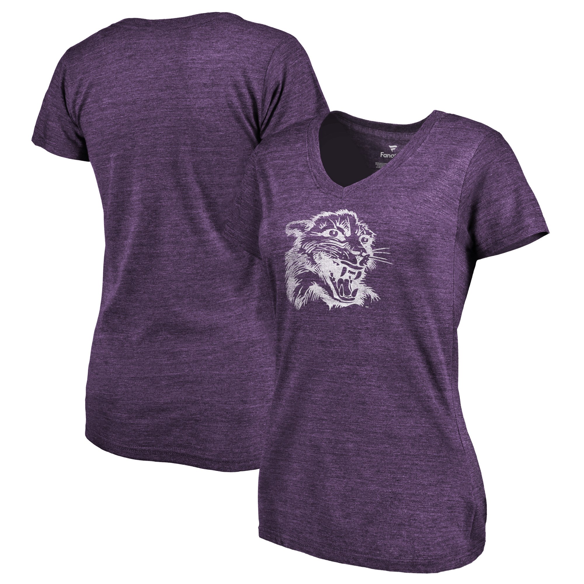 2020 NCAA Fanatics Branded Northwestern Wildcats Women Purple College Vault Primary Logo TriBlend VNeck TShirt